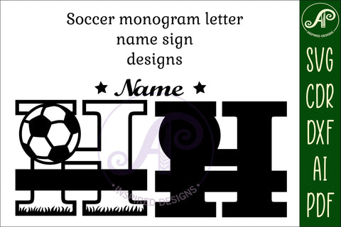 Football or Soccer Monogram H Letter SVG APInspireddesigns 