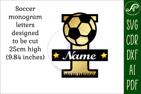 Football or Soccer Monogram I Letter SVG APInspireddesigns 