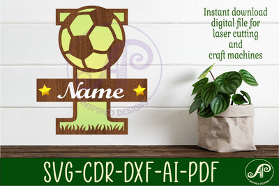 Football or Soccer Monogram I Letter SVG APInspireddesigns 