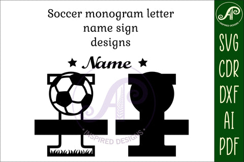 Football or Soccer Monogram I Letter SVG APInspireddesigns 