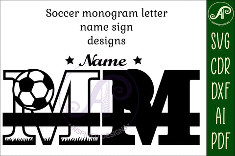 Football or Soccer Monogram M Letter SVG APInspireddesigns 