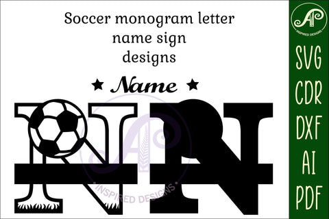 Football or Soccer Monogram N Letter SVG APInspireddesigns 