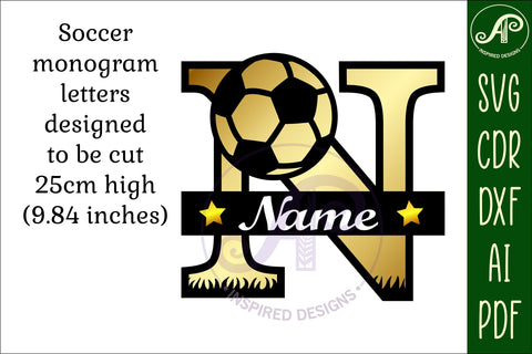 Football or Soccer Monogram N Letter SVG APInspireddesigns 