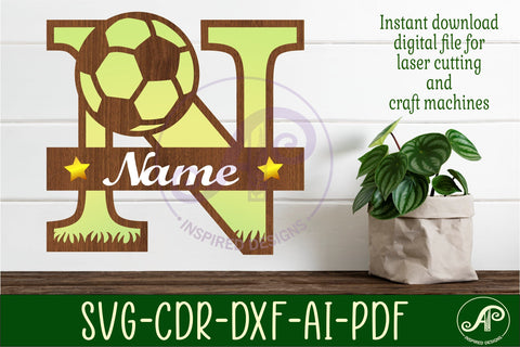 Football or Soccer Monogram N Letter SVG APInspireddesigns 