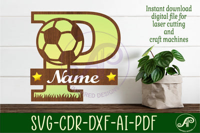 Football or Soccer Monogram P Letter SVG APInspireddesigns 