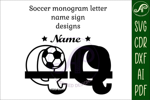 Football or Soccer Monogram Q Letter SVG APInspireddesigns 