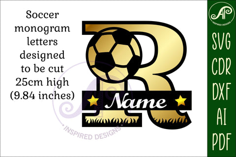 Football or Soccer Monogram R Letter SVG APInspireddesigns 