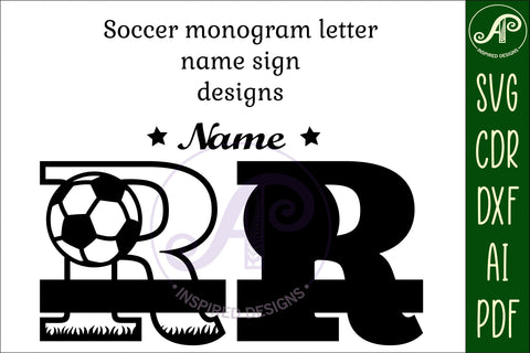 Football or Soccer Monogram R Letter SVG APInspireddesigns 