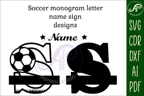 Football or Soccer Monogram S Letter SVG APInspireddesigns 