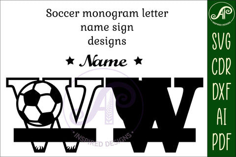Football or Soccer Monogram W Letter SVG APInspireddesigns 
