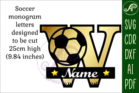 Football or Soccer Monogram W Letter SVG APInspireddesigns 