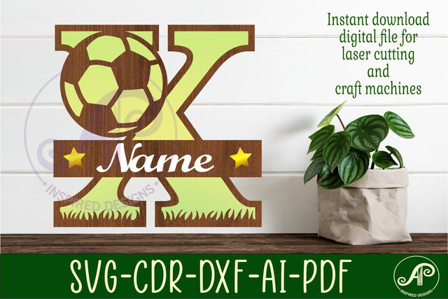 Football or Soccer Monogram X Letter SVG APInspireddesigns 