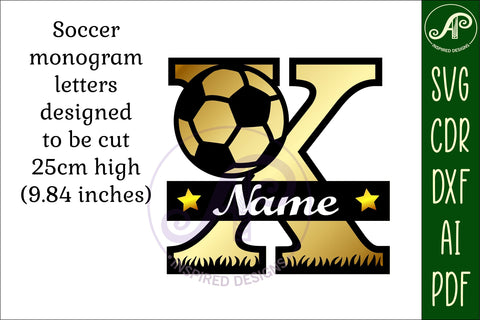 Football or Soccer Monogram X Letter SVG APInspireddesigns 
