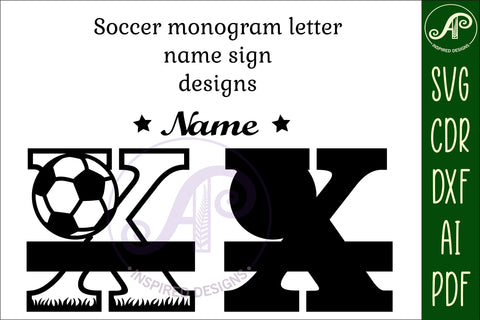 Football or Soccer Monogram X Letter SVG APInspireddesigns 