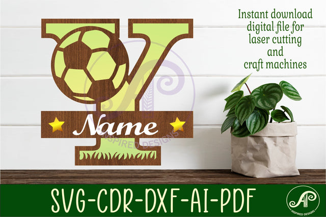 Football or Soccer Monogram Y Letter SVG APInspireddesigns 