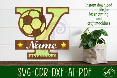 Football or Soccer Monogram Y Letter SVG APInspireddesigns 