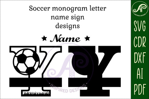 Football or Soccer Monogram Y Letter SVG APInspireddesigns 
