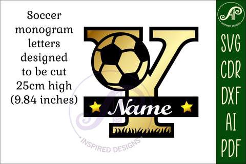 Football or Soccer Monogram Y Letter SVG APInspireddesigns 