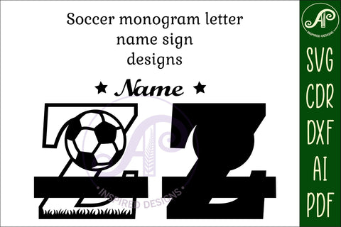 Football or Soccer Monogram Z Letter SVG APInspireddesigns 