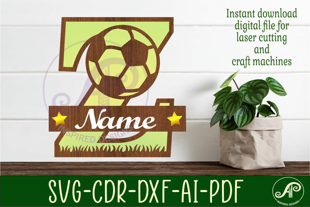 Football or Soccer Monogram Z Letter SVG APInspireddesigns 