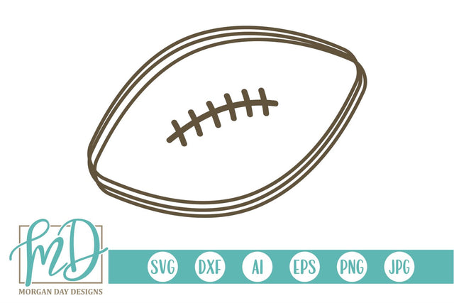 Football Outline SVG Morgan Day Designs 