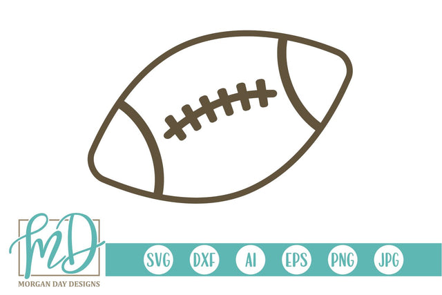 Football Outline SVG Morgan Day Designs 