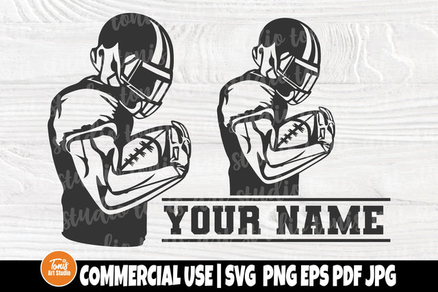Football Player SVG - American Football Svg - Cut File - Silhouette - Clipart - Monogram Svg - Digital Download SVG TonisArtStudio 