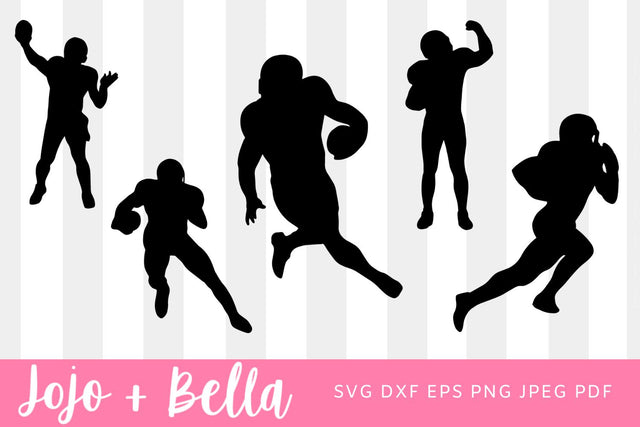 Football Player SVG Bundle, Football Player Silhouette Svg, Football Player Catching Svg, Footballer Runner Svg, Footballer Svg, Svg files for Cricut, Silhouette, Sublimation. SVG Jojo&Bella 