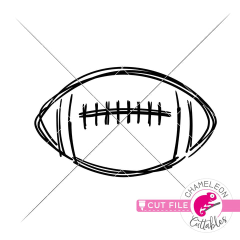 Football scribble sketch drawing svg dxf png SVG Chameleon Cuttables 