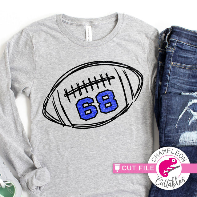 Football scribble with numbers sketch drawing svg dxf png SVG Chameleon Cuttables 