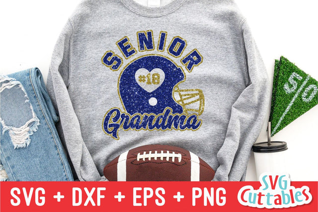 Football Senior Grandma svg - Football Cut File - svg - eps - dxf - png - Football Helmet - Silhouette - Cricut - Digital File SVG Svg Cuttables 