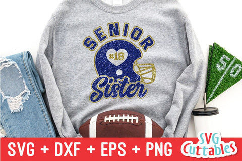 Football Senior Sister svg - Football Cut File - svg - eps - dxf - png - Football Helmet - Football svg - Silhouette - Cricut - Digital SVG Svg Cuttables 