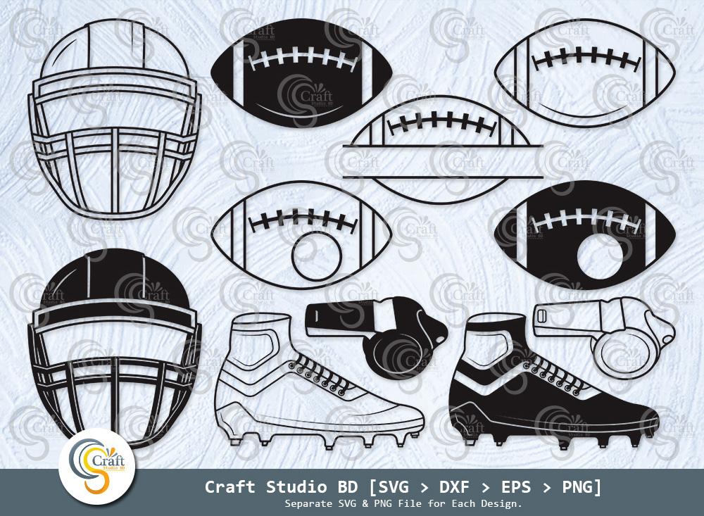 Football Monogram SVG Vector Frame Designs