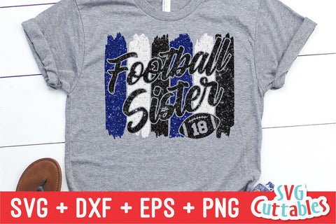 Football Sister svg - Football Sister Cut File - svg - dxf - eps - png - Brush Stroke - Silhouette - Cricut - Digital Download SVG Svg Cuttables 