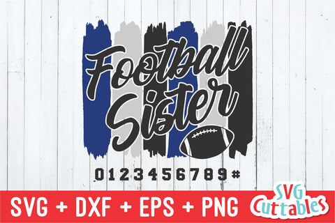 Football Sister svg - Football Sister Cut File - svg - dxf - eps - png - Brush Stroke - Silhouette - Cricut - Digital Download SVG Svg Cuttables 