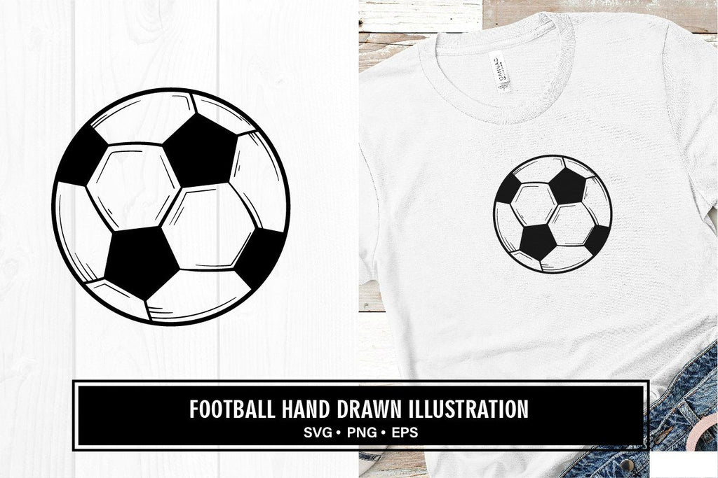 Football soccer hand drawn illustration svg - So Fontsy