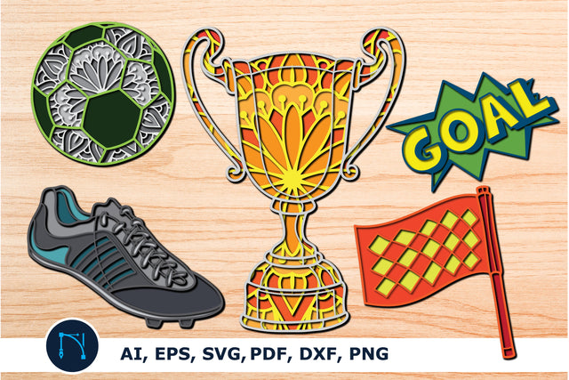 Football sports theme layer cut SVG Bundle SVG MD JOYNAL ABDIN 