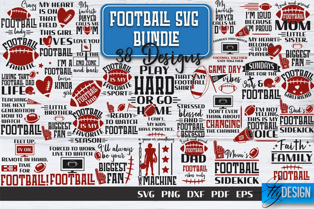 Football SVG Bundle | Football Mom SVG | Sports Mom SVG SVG Fly Design 