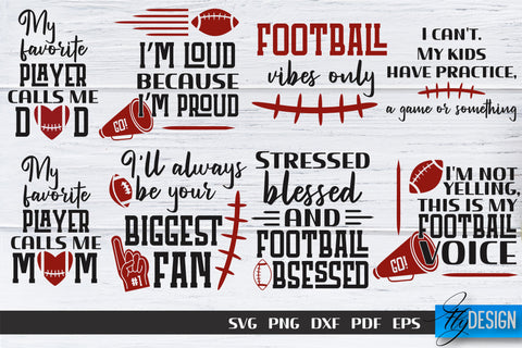 Football SVG Bundle | Football Mom SVG | Sports Mom SVG SVG Fly Design 