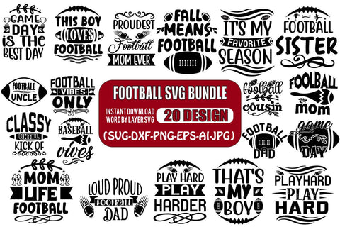 Football SVG Bundle, Football Saying svg, Football Family svg, Football quotes design, Football Mom, Football Papa, Football funny design, Love Football, Football Heart, Game day svg, Football shirt svg, Peac love football SVG Blessedprint 