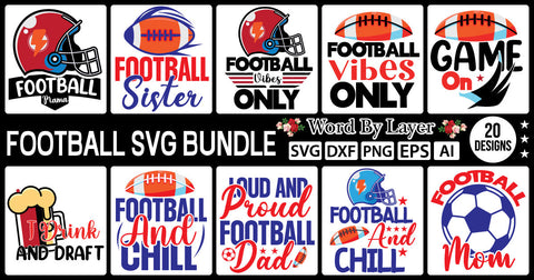 Football SVG Bundle SVG Cur File,SVGs,quotes-and-sayings,food-drink,mini-bundles,print-cut,on-sale, SVG DesignPlante 503 