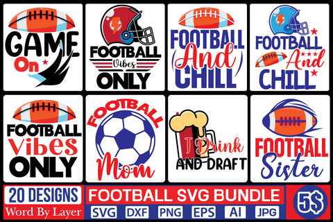 Football SVG Bundle SVG Cur File,SVGs,quotes-and-sayings,food-drink,mini-bundles,print-cut,on-sale, SVG DesignPlante 503 