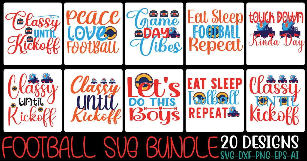 football svg bundle SVG Cut File - So Fontsy