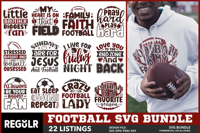 Football SVG Bundle SVG Regulrcrative 