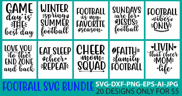 Football Svg Bundle SVG Syaman 