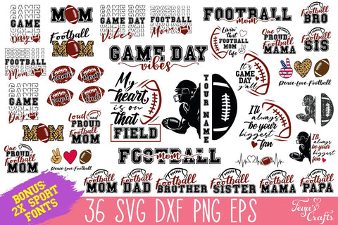 Football SVG Cut Files Bundle SVG Feya's Fonts and Crafts 
