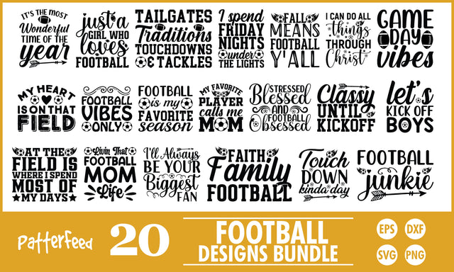 Football SVG Designs Bundle SVG PatternFeed8 