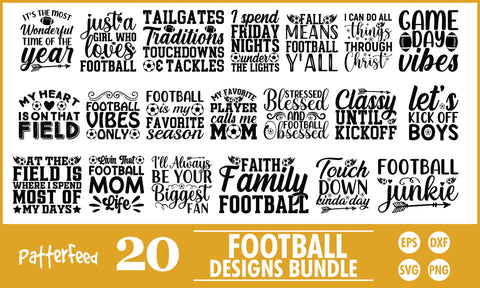 Football SVG Designs Bundle SVG PatternFeed8 