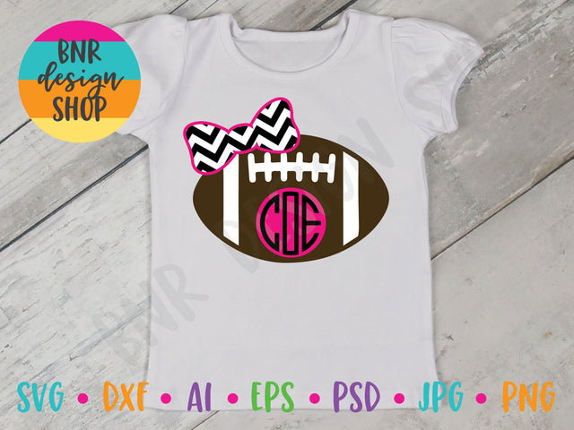 Football SVG File, Football Monogram SVG, Gameday SVG, SVG Cut File for Cricut Cutting Machines and Vinyl Crafting SVG BNRDesignShop 