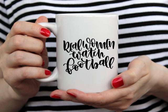 Football SVG File | Real Women Watch Football | Football Cut File | Sport Fan SVG So Fontsy Design Shop 